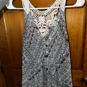 Guess Monochrome Crochet Detail Top